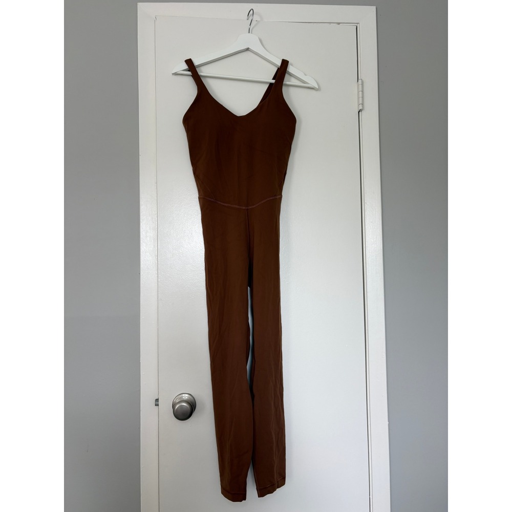 NEW Lululemon Align Bodysuit 25 Ancient Copper Nulu Jumpsuit Size 6 Layer W1DSIS - Picture 6 of 7